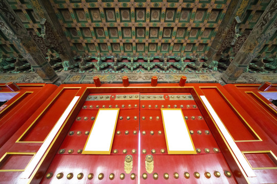 中国北京故宫红色大门