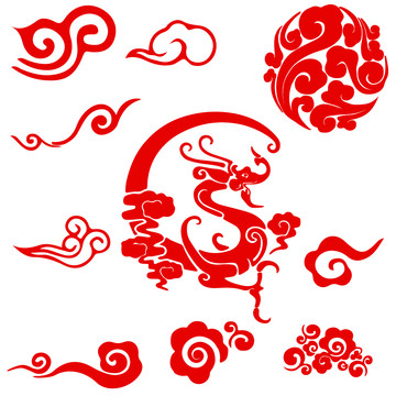中國傳統(tǒng)圖案祥云龍古典圖案云紋