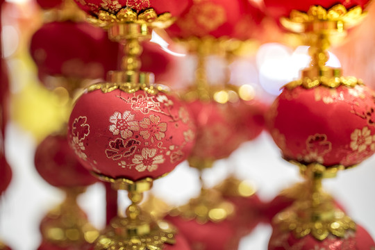 中国新年传统挂饰大红灯笼