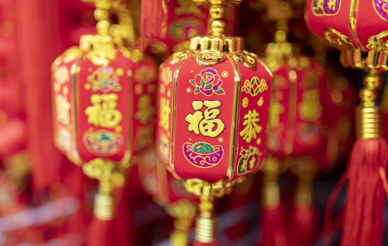 中国新年喜庆装饰大红灯笼