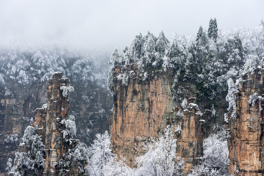 张家界天子山雪景