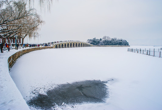 北京颐和园雪景