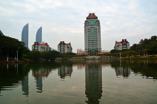 厦大芙蓉湖建筑风景