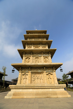 山西大同云冈石灵岩寺方形造像塔