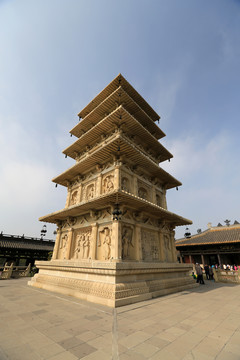 山西大同云冈石灵岩寺方形造像塔