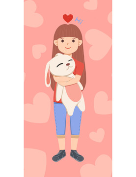 鄰家抱兔子的少女