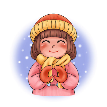 冬季的可愛少女