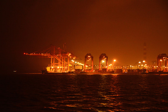 厦门港口码头夜景