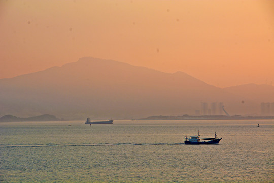 厦门海滨黄昏风景