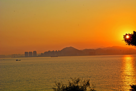 厦门海滨黄昏风景