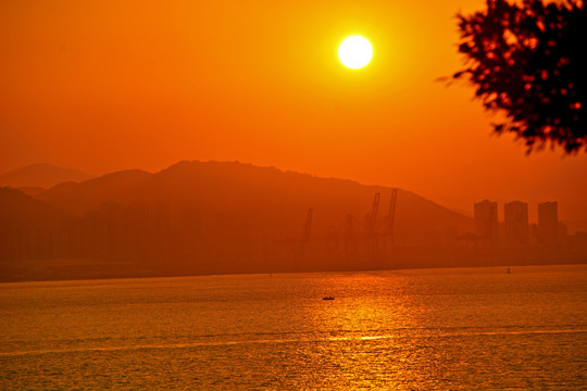 厦门海滨黄昏风景