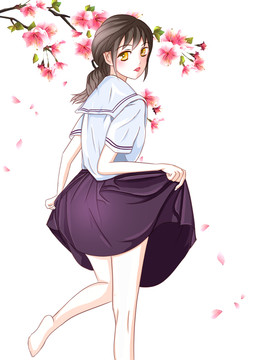 手繪卡通女孩