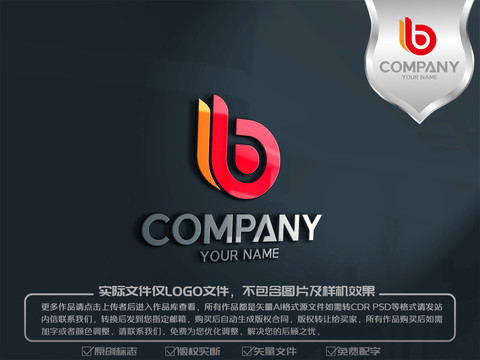 B字母手势标志logo