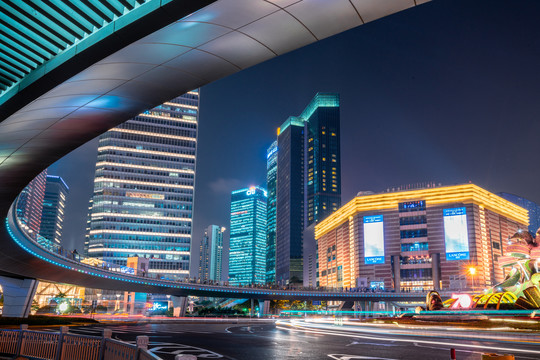 上海陆家嘴建筑夜景