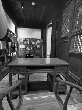 中式书房老照片