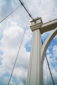 珠海市白石斜拉索大桥的细节特写