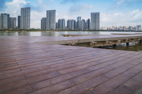 珠海和澳门的城市建筑天际线风光