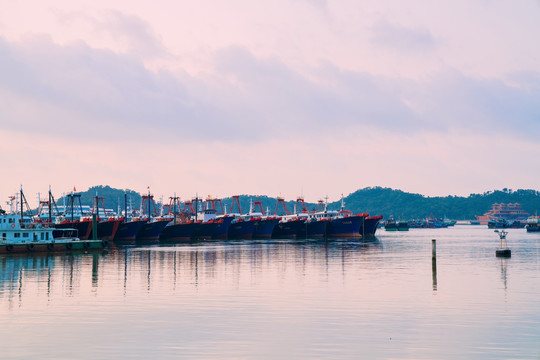 珠海和澳门的城市建筑海港风光