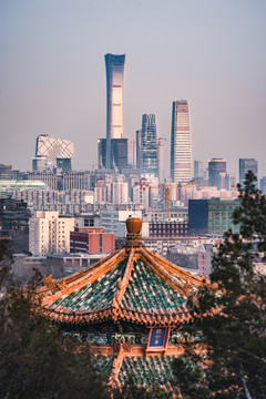 北京中国尊CBD城市夜景风光