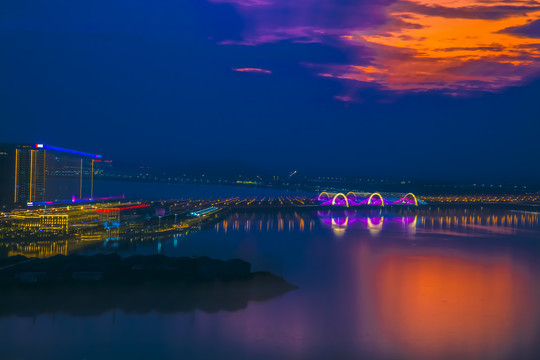 九江八里湖大桥夜景