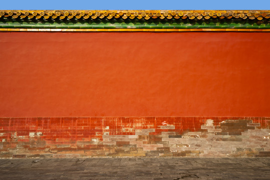 中国北京故宫建筑红墙