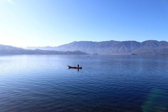 洱海打渔