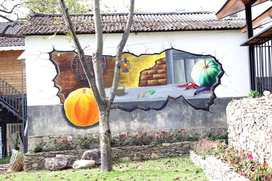 农家墙绘蔬菜