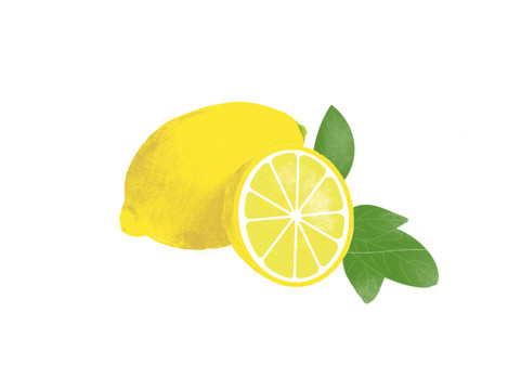 夏天清新水果柠檬插画