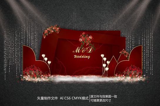 紅色簡約婚禮