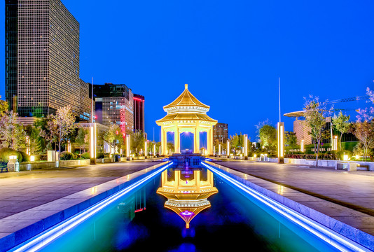 银川夜景（中阿之轴）