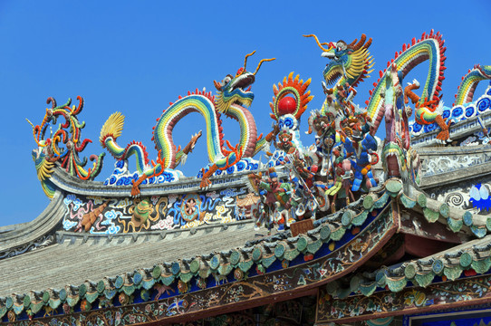 潮汕寺庙屋顶装饰