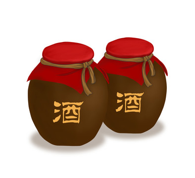 手繪酒壇