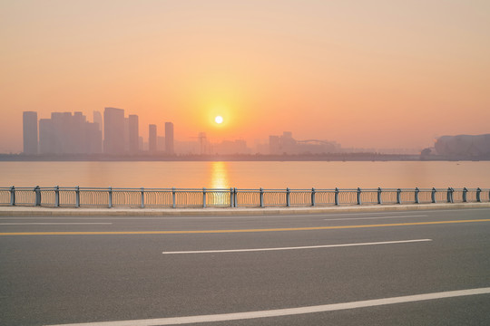 浙江杭州城市建筑和道路交通