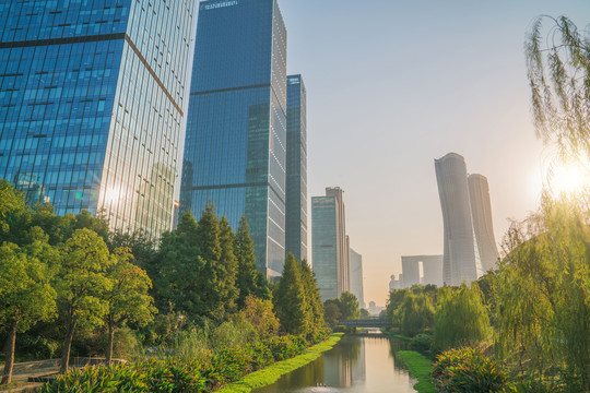 浙江杭州城市建筑和风光