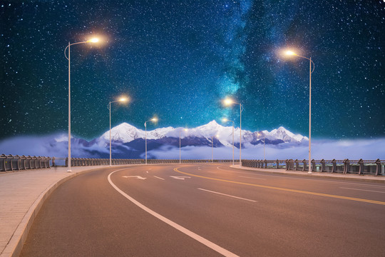 四川川西貢嘎雪山和道路交通