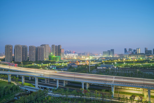浙江杭州城市建筑和道路交通