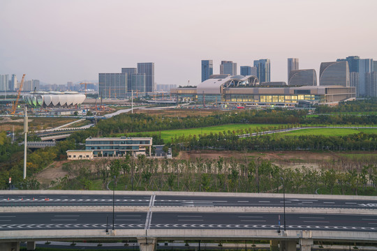 浙江杭州城市建筑和道路交通