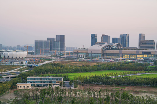 浙江杭州城市建筑和道路交通