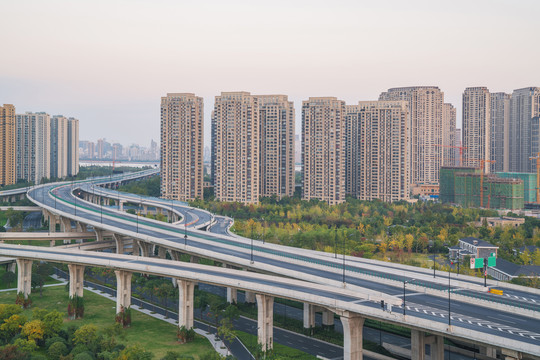 浙江杭州城市建筑和道路交通