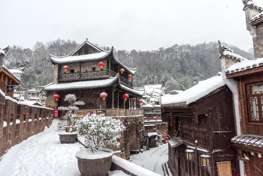 凤凰古城雪景