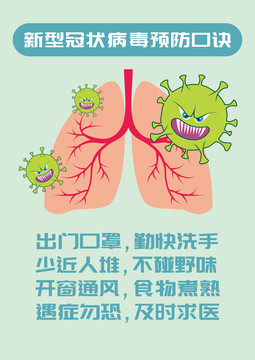 预防新型冠状病毒口诀