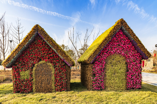 立体花屋节日造型