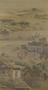 郎世寧五月競舟