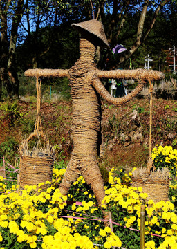 乡村金色花田雕塑