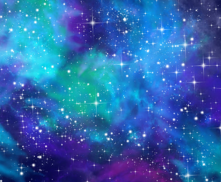 藍(lán)色絢麗星空恒星星辰