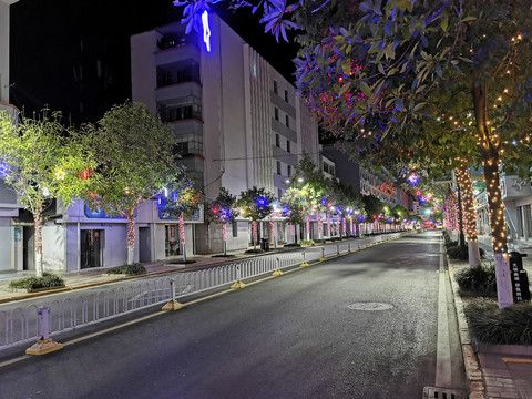 街道路灯道路景观夜景