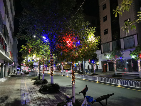 街道路灯道路景观夜景