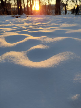 雪地夕阳落日冬至