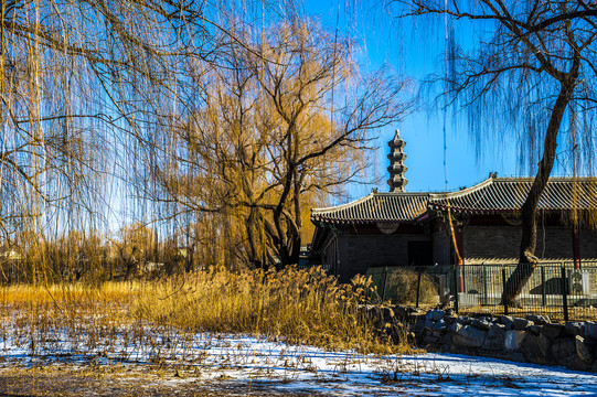 北京圆明园冬天的风景