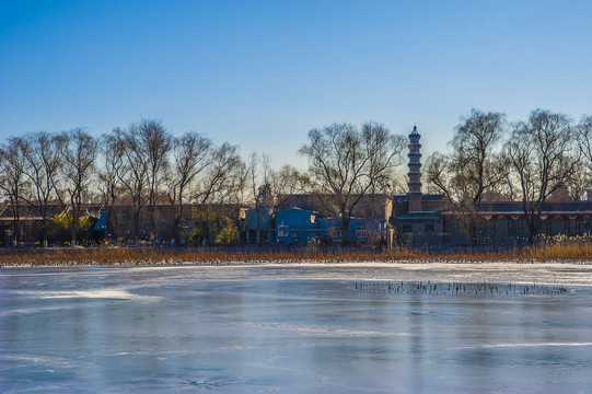北京圓明園冬日風(fēng)景